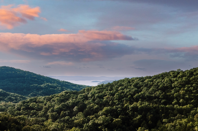 View of the Ozarks during sunrise
