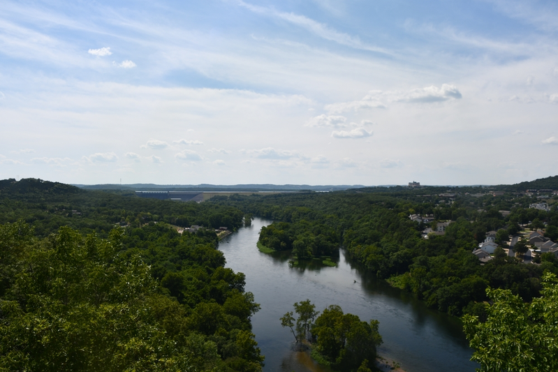 aerial view of a lake in Branson