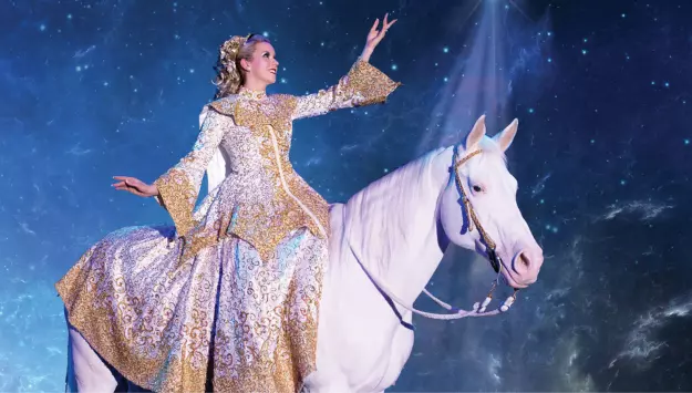 angel on horse during Christmas show